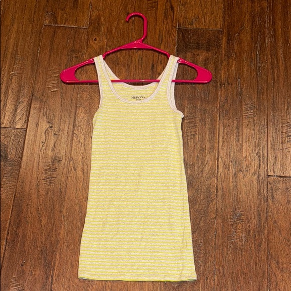 XS Merona Yellow and White & Light Gray Striped Tank Top - Picture 2 of 8